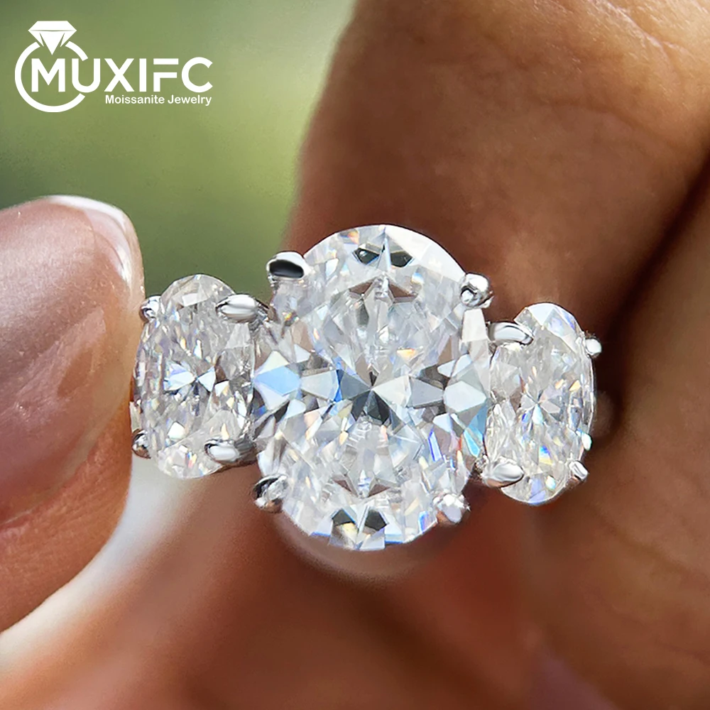 MUXIFC 3/6cttw Luxury Full Moissanite Engagement Ring for Women 925 Silver 3-Stone Oval Cut Lab Diamond Wedding Band Jewelry
MUXIFC 3/6cttw Luxury Full Moissanite Engagement Ring for Women 925 Silver 3-Stone Oval Cut Lab Diamond Wedding Band Jewelry
