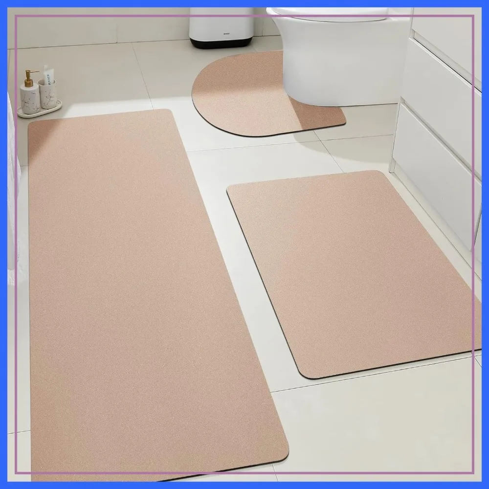 Non Slip Bath Mat, Thin Bathroom Rugs Fit Under Door, Quick Dry, Machine Washable, 3 Piece Set, Taupe Solid
Non Slip Bath Mat, Thin Bathroom Rugs Fit Under Door, Quick Dry, Machine Washable, 3 Piece Set, Taupe Solid