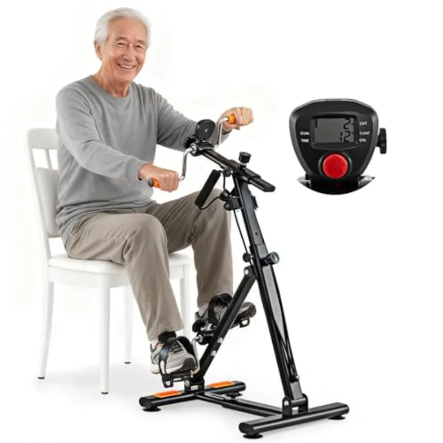 Home physical therapy pedal exerciser for seniors: steel frame, black, adjustable resistance and LCD monitor for total body wor
Home physical therapy pedal exerciser for seniors: steel frame, black, adjustable resistance and LCD monitor for total body wor