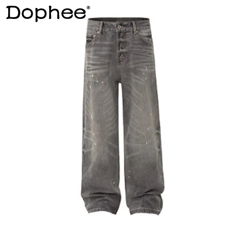 Модные прямые джинсы в стиле ретро, мужские прямые джинсы, осень 2023, новые длинные джинсовые брюки, мужские красивые джинсовые брюки с карманами и украшением 
Модные прямые джинсы в стиле ретро, мужские прямые джинсы, осень 2023, новые длинные джинсовые брюки, мужские красивые джинсовые брюки с карманами и украшением