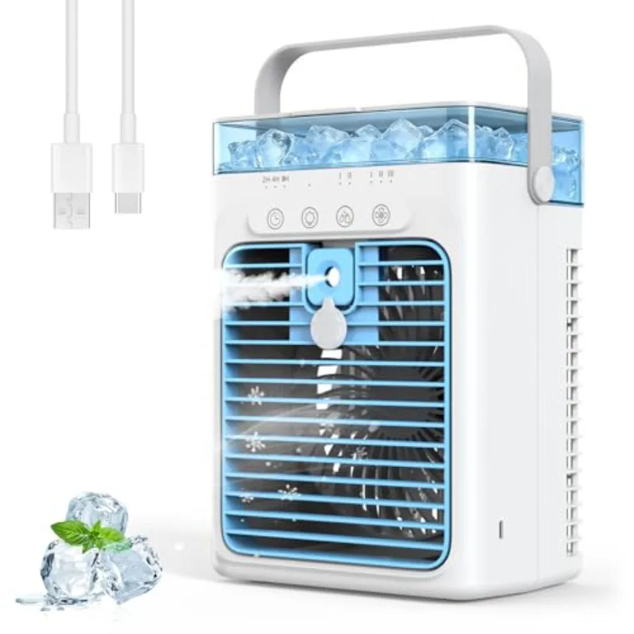 Portable Air Conditioners Personal Evaporative Air Cooler 3-Speed Small AC Fan 8H Auto-off Mini Air Conditioner Cooling Fan for
Portable Air Conditioners Personal Evaporative Air Cooler 3-Speed Small AC Fan 8H Auto-off Mini Air Conditioner Cooling Fan for