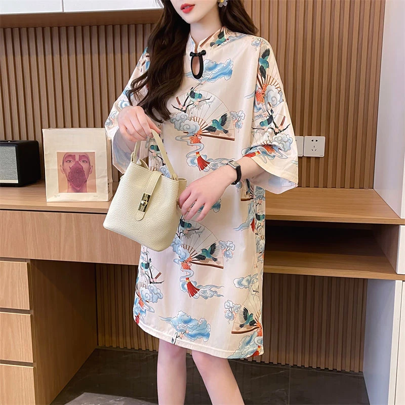 DAYIFUN-Chinese Style Half Sleeved Women's Dress,Summer Loose Casual Short Sleeved Top,Buckle Extended Lady's Pullover Tops
DAYIFUN-Chinese Style Half Sleeved Women's Dress,Summer Loose Casual Short Sleeved Top,Buckle Extended Lady's Pullover Tops