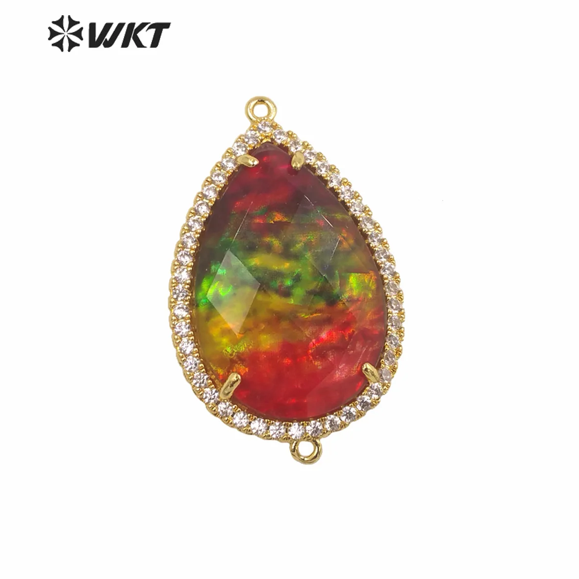 WT-C323 New Beautiful Trendy Gradient Color Stone Shell And Cubic Zircon Water Drop Shape Connector For Women Necklace Decorated
WT-C323 New Beautiful Trendy Gradient Color Stone Shell And Cubic Zircon Water Drop Shape Connector For Women Necklace Decorated