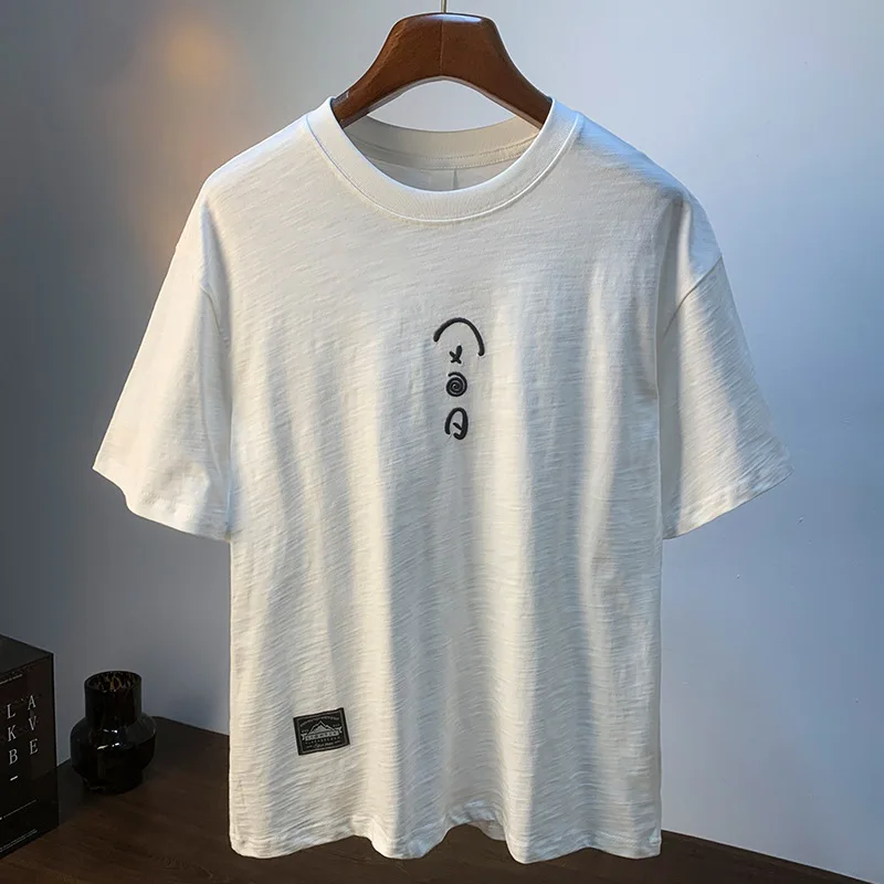T-shirt for men in summer 2025, thin, loose, plus size short sleeved, embroidered, elastic, breathable top for men
T-shirt for men in summer 2025, thin, loose, plus size short sleeved, embroidered, elastic, breathable top for men