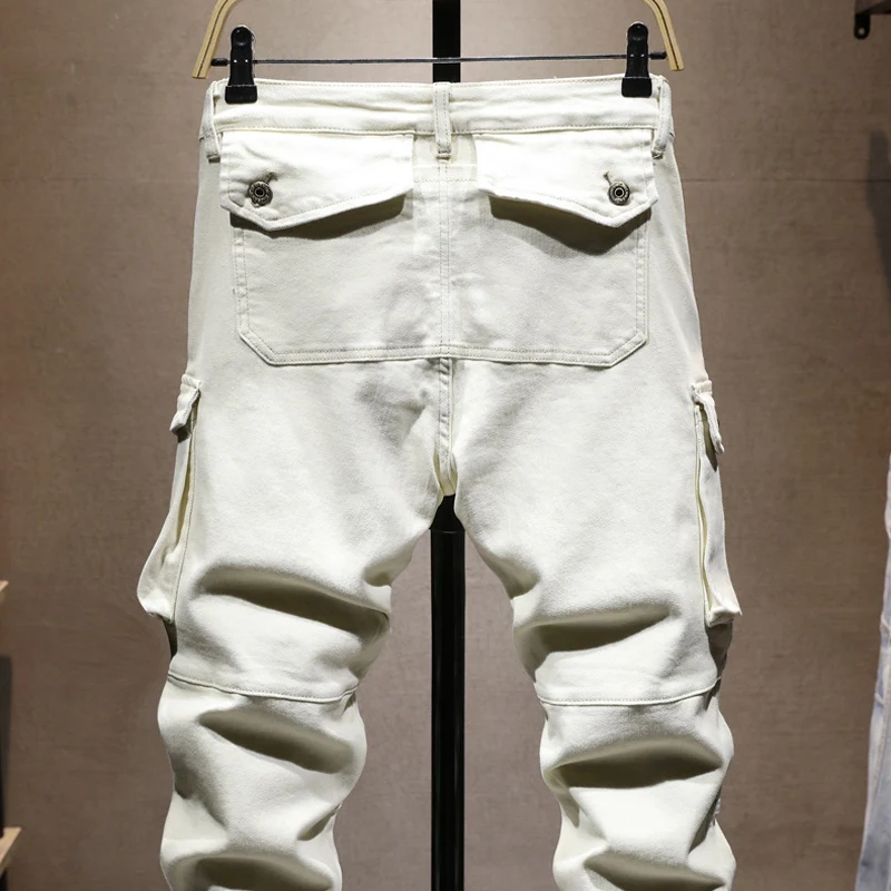 Autumn fashion men's high-quality white elastic casual retro jeans men's zipper decoration large pocket splicing jeans Y2K
Autumn fashion men's high-quality white elastic casual retro jeans men's zipper decoration large pocket splicing jeans Y2K