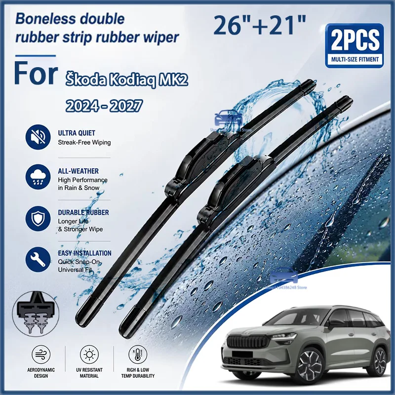 Front Wiper Blades For Skoda Kodiaq MK2 2024 - 2027 Windshield Windscreen Clean Window Rain Brushes 26"+21" Modification Parts
Front Wiper Blades For Skoda Kodiaq MK2 2024 - 2027 Windshield Windscreen Clean Window Rain Brushes 26"+21" Modification Parts