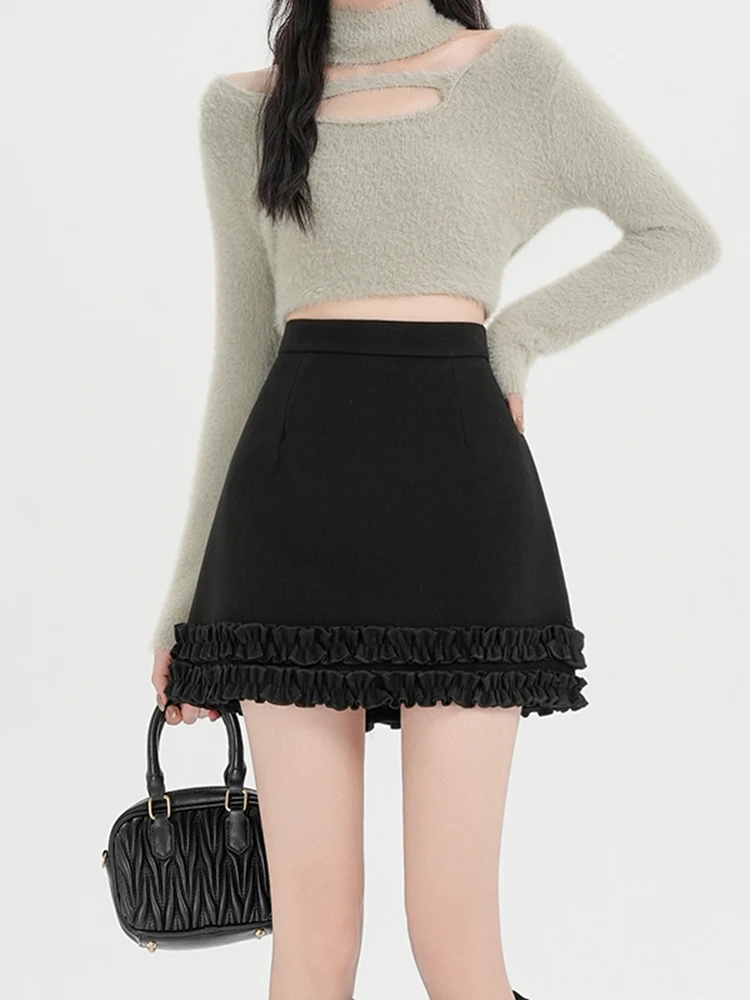 Faionable Bla Asymmetrical Woolen Skirt with Lace Trimming Women's Winter 2026 New Arrival A-Line Skirt for Ladies
Faionable Bla Asymmetrical Woolen Skirt with Lace Trimming Women's Winter 2026 New Arrival A-Line Skirt for Ladies