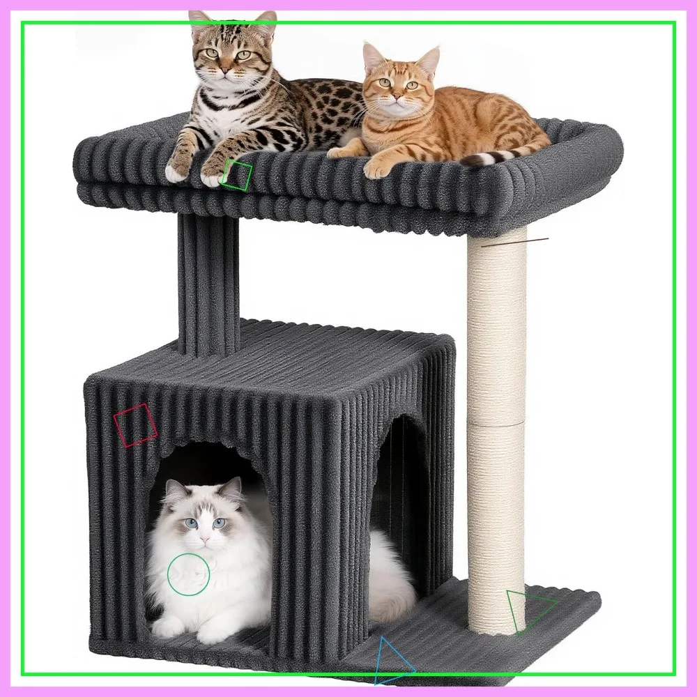 Большой кошачий комплекс с лежанкой, когтеточкой и домиком с 2 дверцами для взрослых домашних кошек, темно-серый
Большой кошачий комплекс с лежанкой, когтеточкой и домиком с 2 дверцами для взрослых домашних кошек, темно-серый