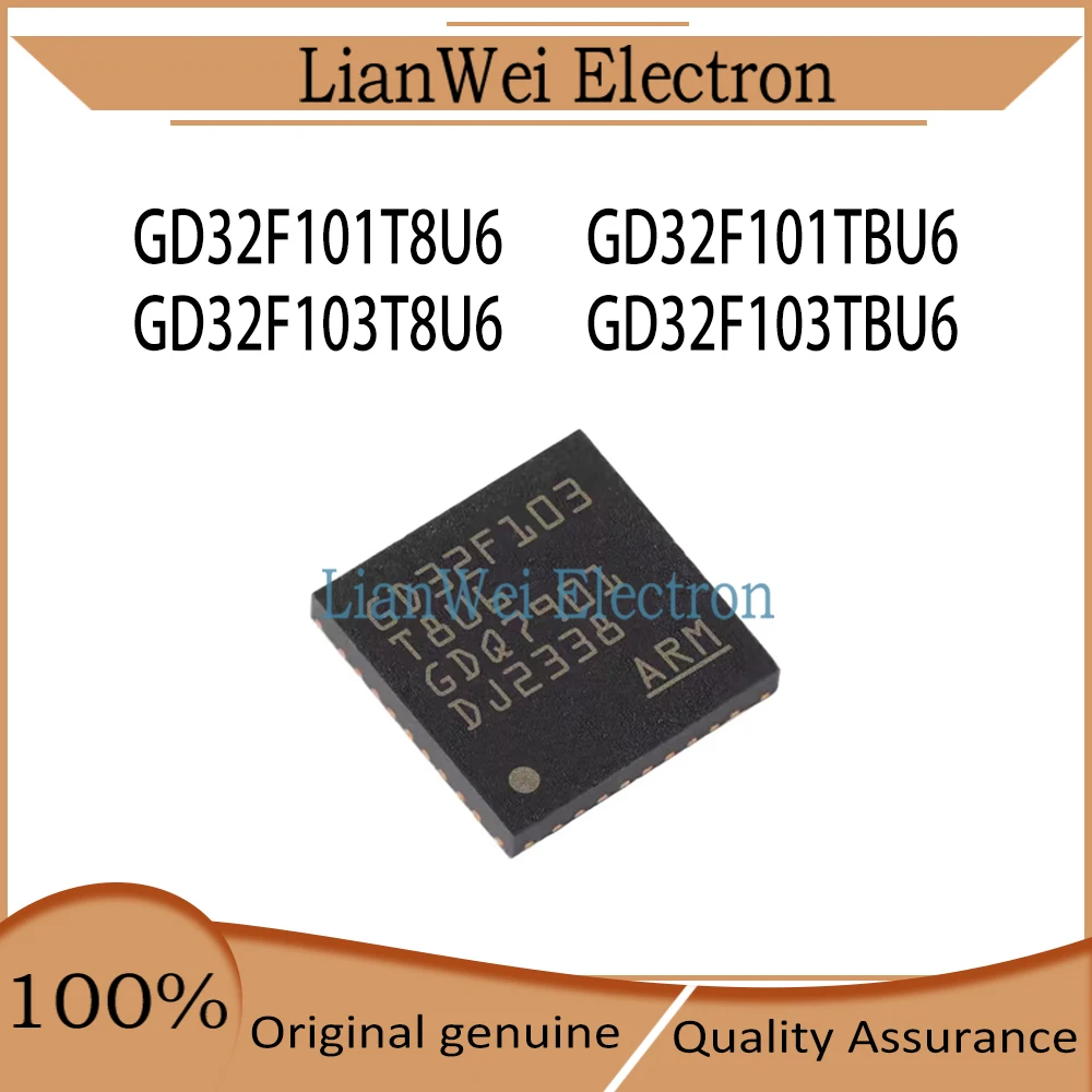GD32F101 GD32F103 GD32F101T8U6 GD32F101TBU6 GD32F103T8U6 GD32F103TBU6 IC MCU Chipset QFN-36
GD32F101 GD32F103 GD32F101T8U6 GD32F101TBU6 GD32F103T8U6 GD32F103TBU6 IC MCU Chipset QFN-36