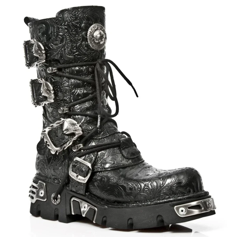 Men's Fashion Genuine Leather Motorcycle Boots,Snake Carving Pattern Round Toe Zip Thick Bottom Mid-Calf Western Combat Boots
Men's Fashion Genuine Leather Motorcycle Boots,Snake Carving Pattern Round Toe Zip Thick Bottom Mid-Calf Western Combat Boots