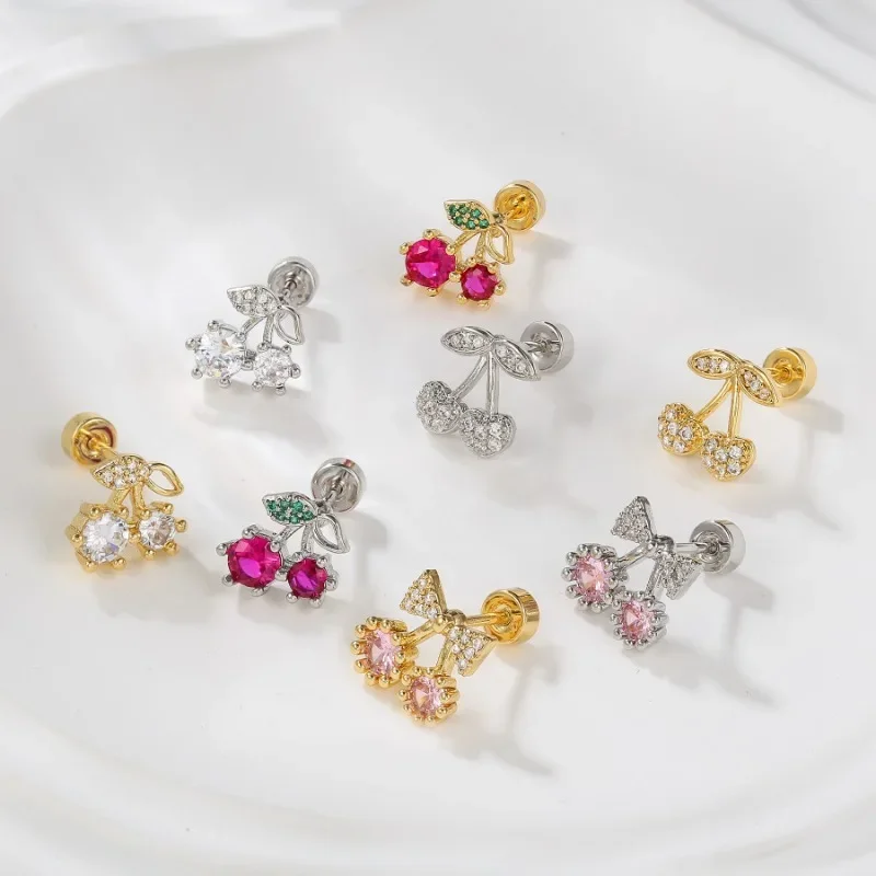 925 Sterling Silver Charming Fruit Cherry Pendant Zircon Stud Earring for Women Fine Jewelry High Luxury Vintage Accessories
925 Sterling Silver Charming Fruit Cherry Pendant Zircon Stud Earring for Women Fine Jewelry High Luxury Vintage Accessories