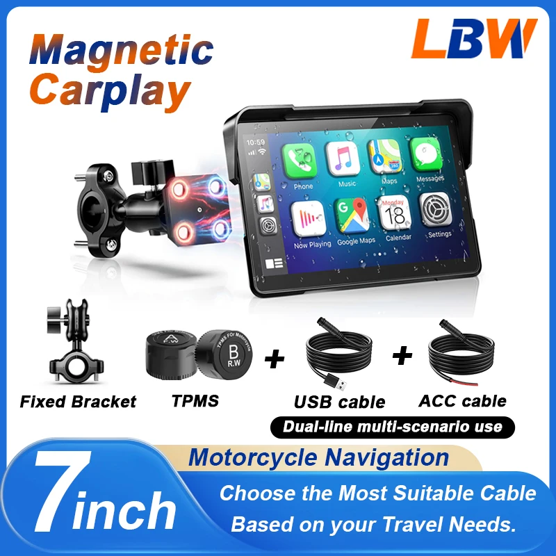 LBW 7-inch Magnetic GPS Navigation Motorcycle CarPlay Dashboard with Optional TPMS Upgrade USB Cable For All Car Models
LBW 7-inch Magnetic GPS Navigation Motorcycle CarPlay Dashboard with Optional TPMS Upgrade USB Cable For All Car Models