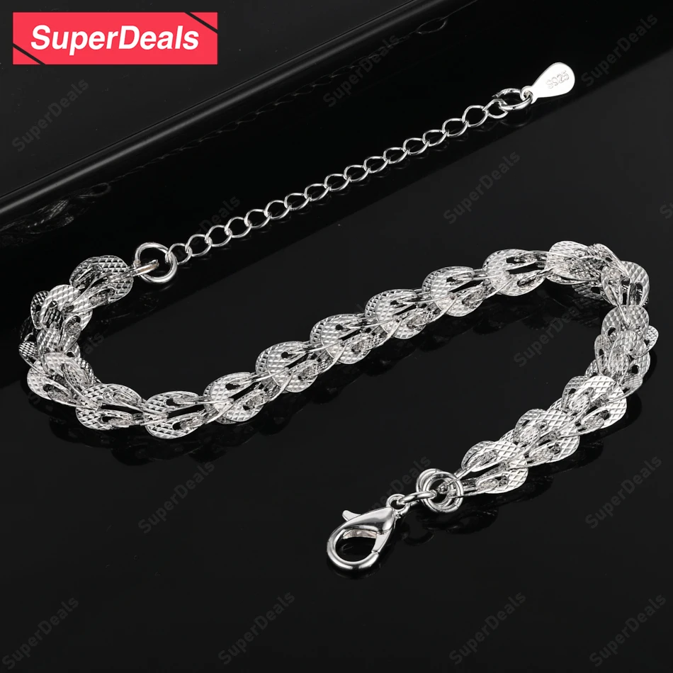 SuperDeals 925 Sterling Silver Beautiful Lathes Carved Pattern Bracelets For Women Jewelry Wedding Party Holiday Gifts
SuperDeals 925 Sterling Silver Beautiful Lathes Carved Pattern Bracelets For Women Jewelry Wedding Party Holiday Gifts