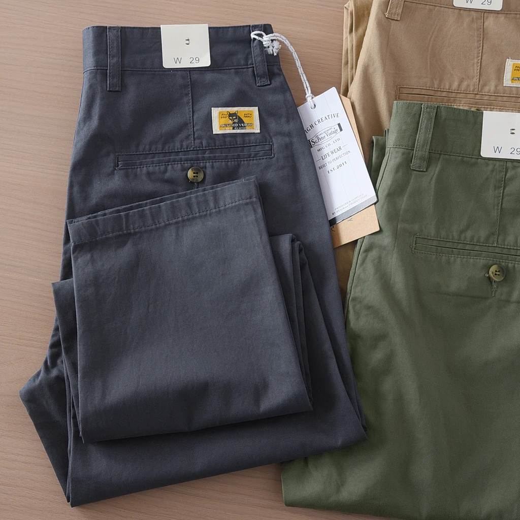 2025 Spring and Summer New Japanese Retro Thin Cargo Pants Men's Simple 100% Cotton Washed Commute Casual Straight Trousers
2025 Spring and Summer New Japanese Retro Thin Cargo Pants Men's Simple 100% Cotton Washed Commute Casual Straight Trousers