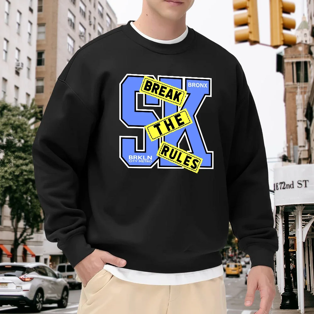 Men's Black Loose-Fitting Crew Neck Sweatshirt with Letter Print, Trendy Top, Street Casual Style, Versatile for Everyday Wear and Sports, Comfortable, Soft, and Fashionable Item
Men's Black Loose-Fitting Crew Neck Sweatshirt with Letter Print, Trendy Top, Street Casual Style, Versatile for Everyday Wear and Sports, Comfortable, Soft, and Fashionable Item