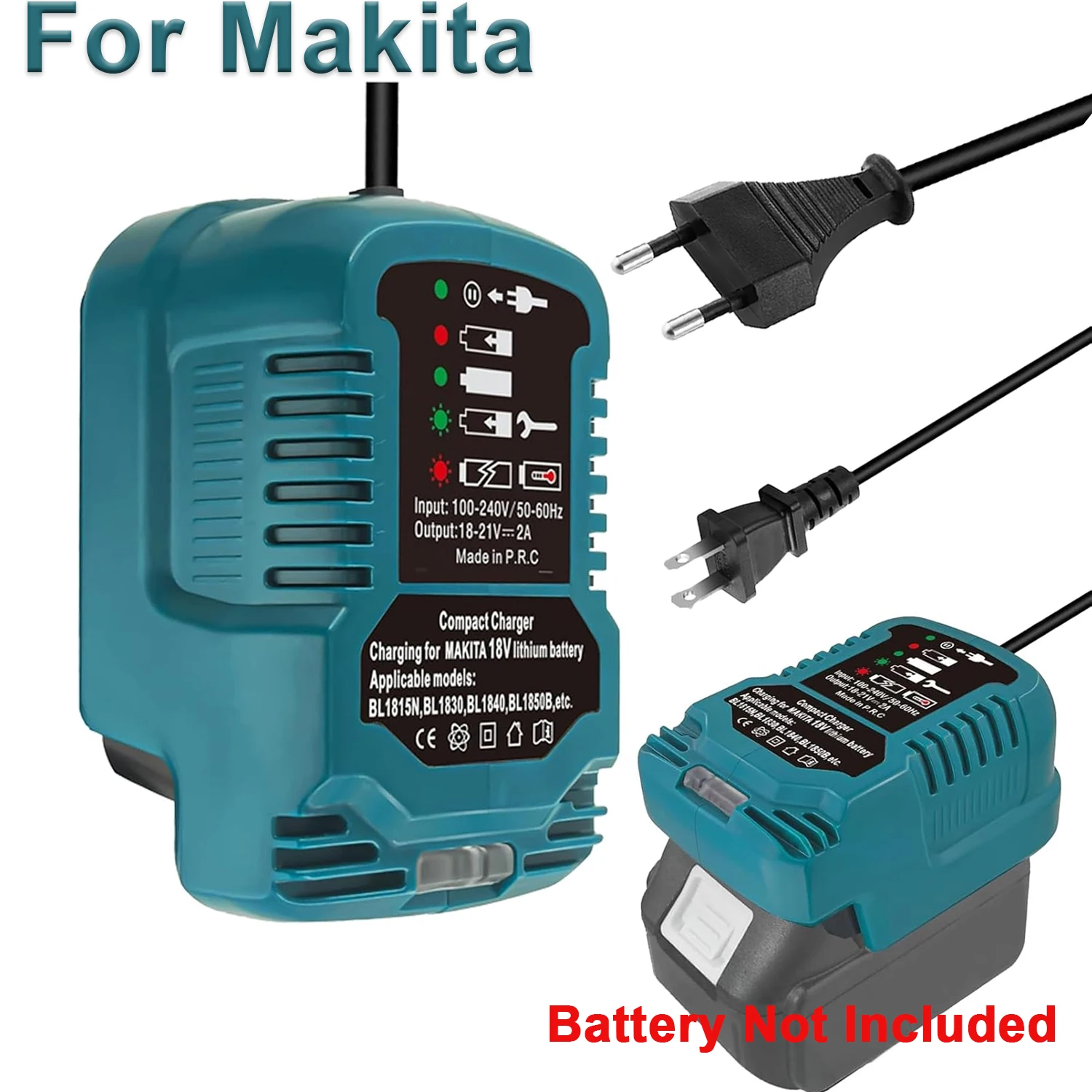 Зарядное устройство DC18RC Mini Compact для аккумуляторов Makita 18V Li-Ion, с вилкой EU/US, не подходит для 14.4V.
Зарядное устройство DC18RC Mini Compact для аккумуляторов Makita 18V Li-Ion, с вилкой EU/US, не подходит для 14.4V.