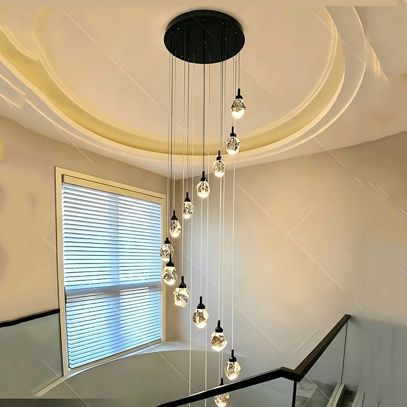 Nordic style home decoration staircase pendant lamp made of crystal material for indoor lighting. Crystal pendant lamp for the d
Nordic style home decoration staircase pendant lamp made of crystal material for indoor lighting. Crystal pendant lamp for the d