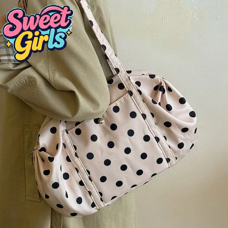 Polka Dot Tote Bag Lightweight Nylon Handbag Women Casual Commute Shoulder Bag Large Capacity Sports Foldable Storage Bag
Polka Dot Tote Bag Lightweight Nylon Handbag Women Casual Commute Shoulder Bag Large Capacity Sports Foldable Storage Bag