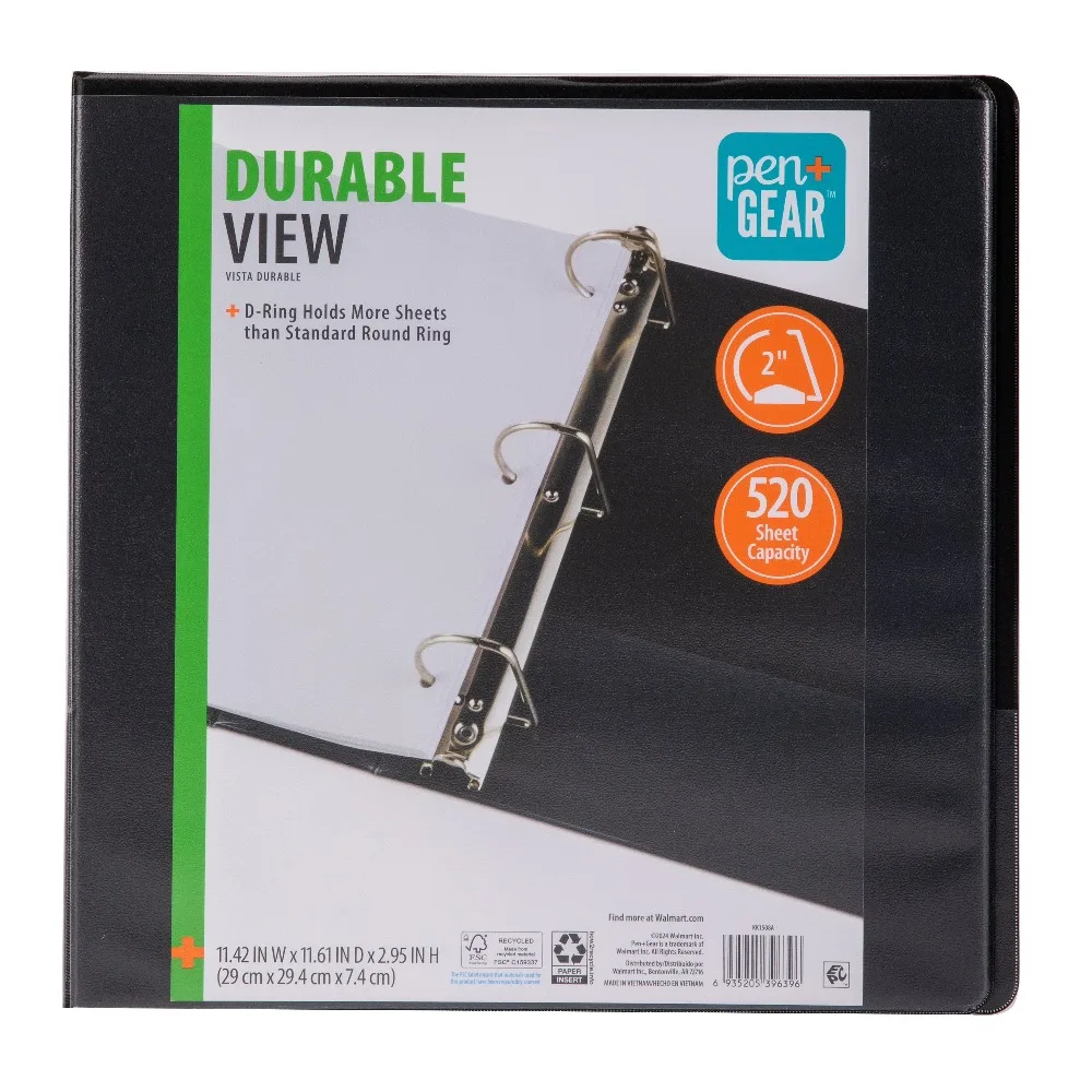 Heavy Duty 3 Ring Binder with 2 D Rings Black View Binder for School Office Home Organizer Durable Binder Folder Document Presentation Binder
Heavy Duty 3 Ring Binder with 2 D Rings Black View Binder for School Office Home Organizer Durable Binder Folder Document Presentation Binder