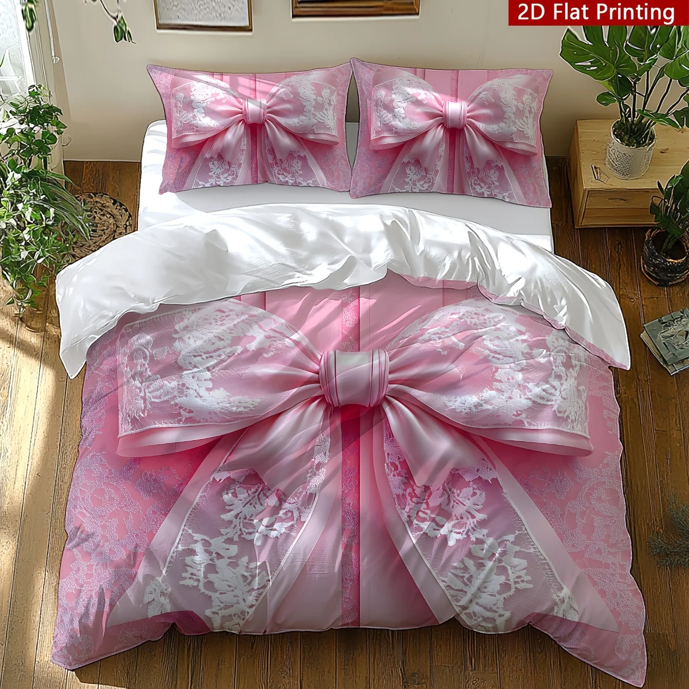 Bedding Digital Print Duvet Cover Pillowcase Set Lace Bow Theme Design Pattern, Ultra-Soft Digital Print Duvet Cover Set Bedding
Bedding Digital Print Duvet Cover Pillowcase Set Lace Bow Theme Design Pattern, Ultra-Soft Digital Print Duvet Cover Set Bedding