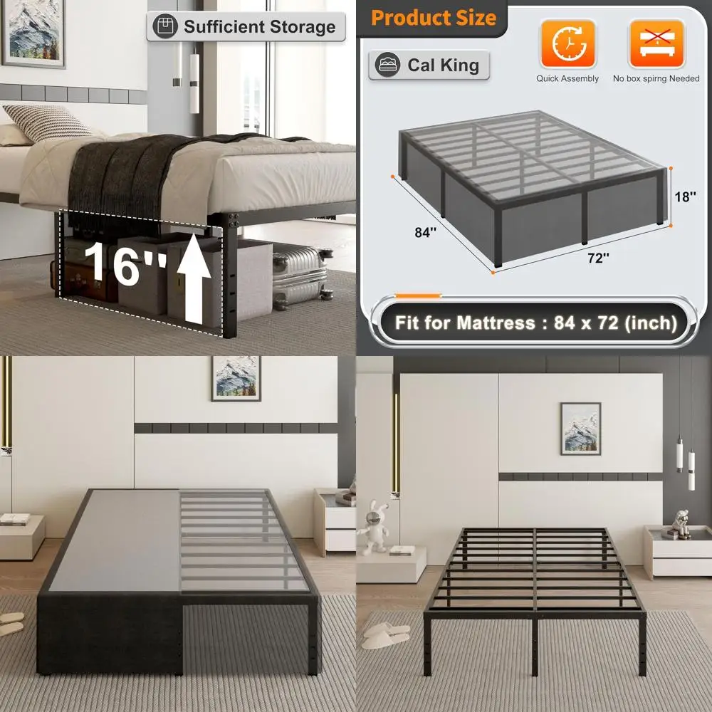 Кровать California King Size 18 дюймов с черным покрытием, металлический каркас, без пружинного блока, усиленная конструкция, простая сборка, бесшумная.
Кровать California King Size 18 дюймов с черным покрытием, металлический каркас, без пружинного блока, усиленная конструкция, простая сборка, бесшумная.