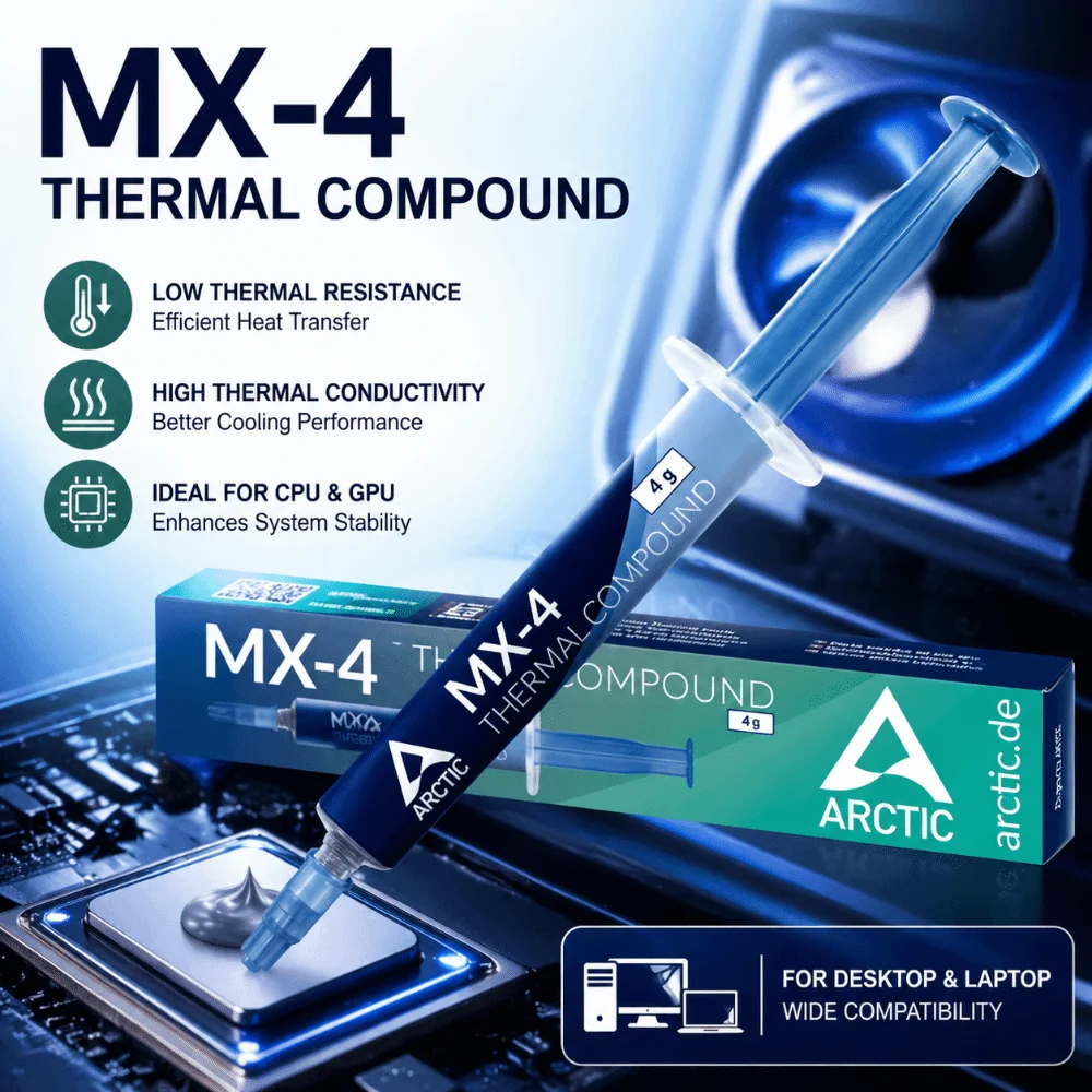 Electronics Repair MX-4 Thermal Paste High Thermal Heat Sink Compound Thermal Silicone Grease 4g Thermal Compound CPU
Electronics Repair MX-4 Thermal Paste High Thermal Heat Sink Compound Thermal Silicone Grease 4g Thermal Compound CPU