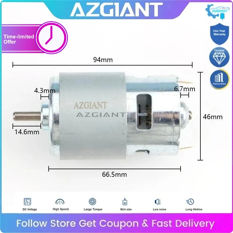 RS-775WC-8016 Mini Motor DC 18V Large Torque High Speed Power Electric Starter Tool Accessories DIY Widely Used
RS-775WC-8016 Mini Motor DC 18V Large Torque High Speed Power Electric Starter Tool Accessories DIY Widely Used