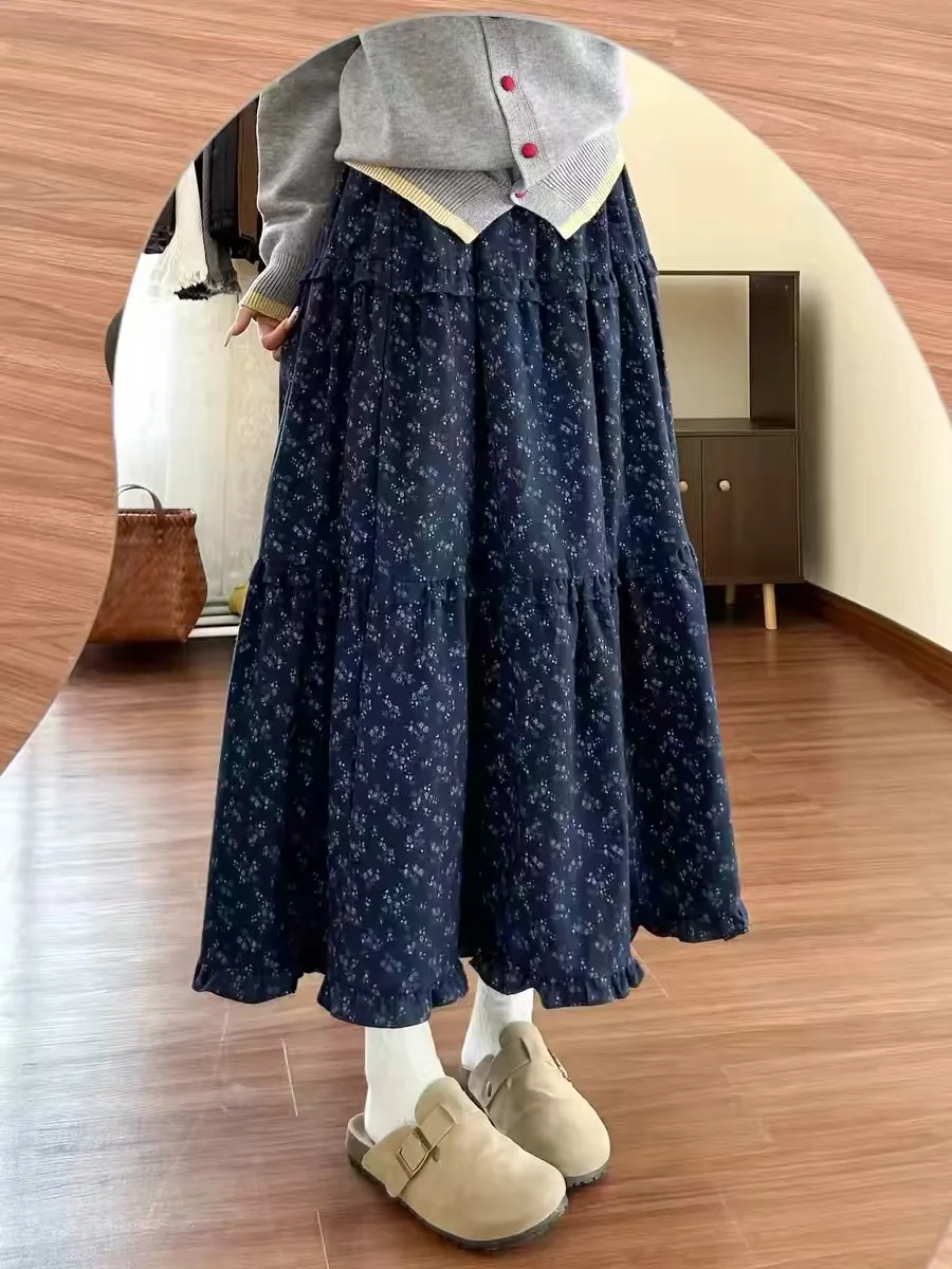 plus Size Korean Style Midi Floral Print Skirt High Waist Loose Fit Summer Women's Clothing Dark Blue A-Line Skirt
plus Size Korean Style Midi Floral Print Skirt High Waist Loose Fit Summer Women's Clothing Dark Blue A-Line Skirt