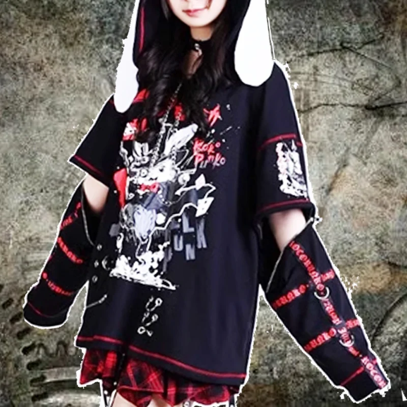 2024 Womens Tops Kill Matt Punk Clothes Graffiti Chain strap Y2K Japanese Cute Cat Cartoon Pattern Long sleeved T-shirt Hoodies
2024 Womens Tops Kill Matt Punk Clothes Graffiti Chain strap Y2K Japanese Cute Cat Cartoon Pattern Long sleeved T-shirt Hoodies