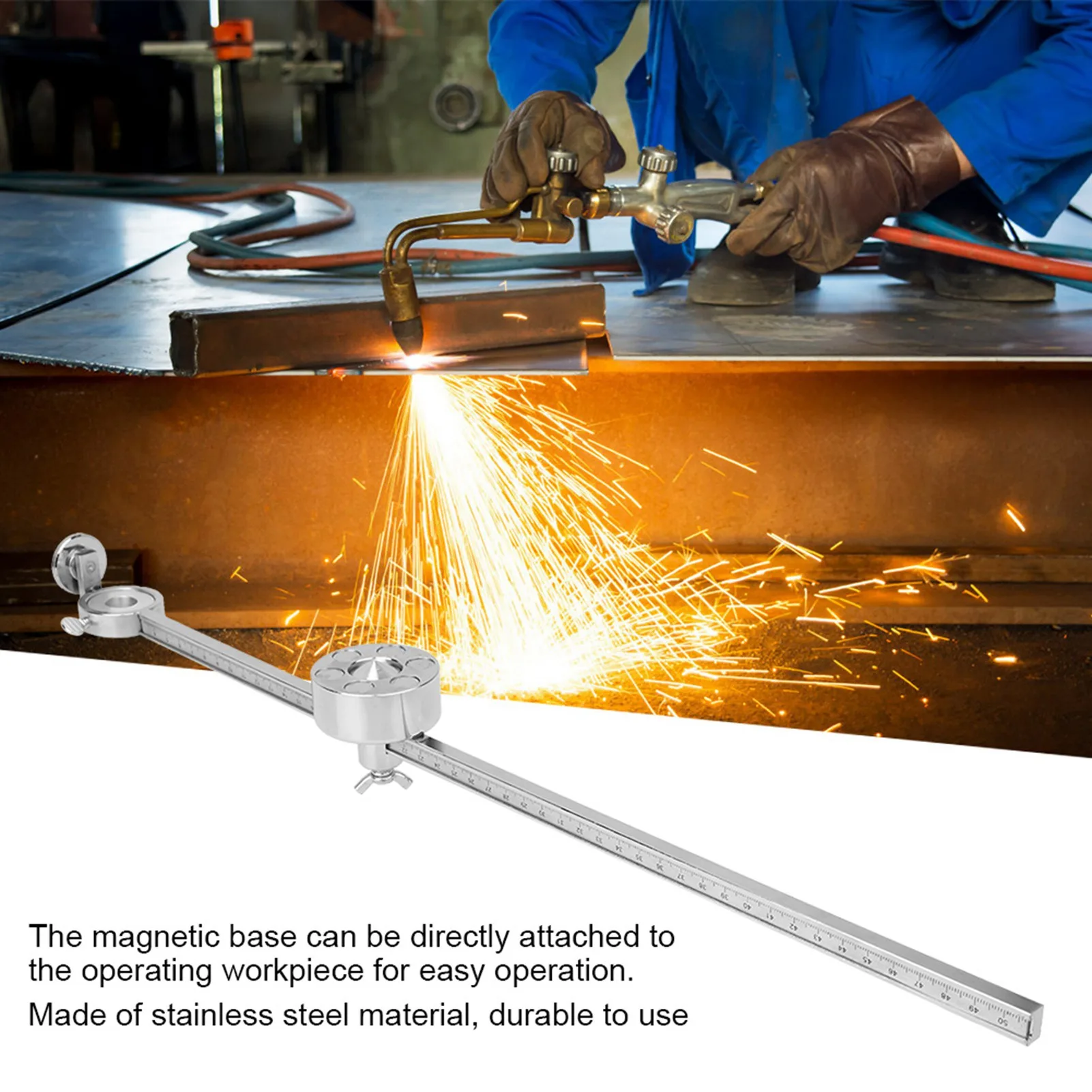 Zk40 Torch Compass Roller Guide Stainless Steel Oxygen Welding Cutting Tool Accessories with Scale Ruler Fit for G01-100
Zk40 Torch Compass Roller Guide Stainless Steel Oxygen Welding Cutting Tool Accessories with Scale Ruler Fit for G01-100