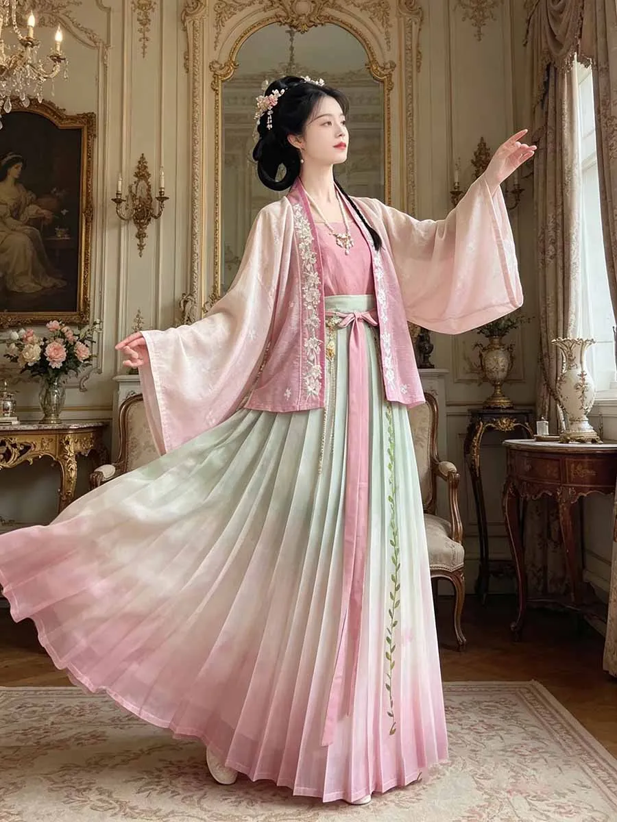 Modern Pink Gradient Hanfu for Women 2026 Vintage Chinese Traditional Dress with Floral Embroidery Hanfu Dress
Modern Pink Gradient Hanfu for Women 2026 Vintage Chinese Traditional Dress with Floral Embroidery Hanfu Dress