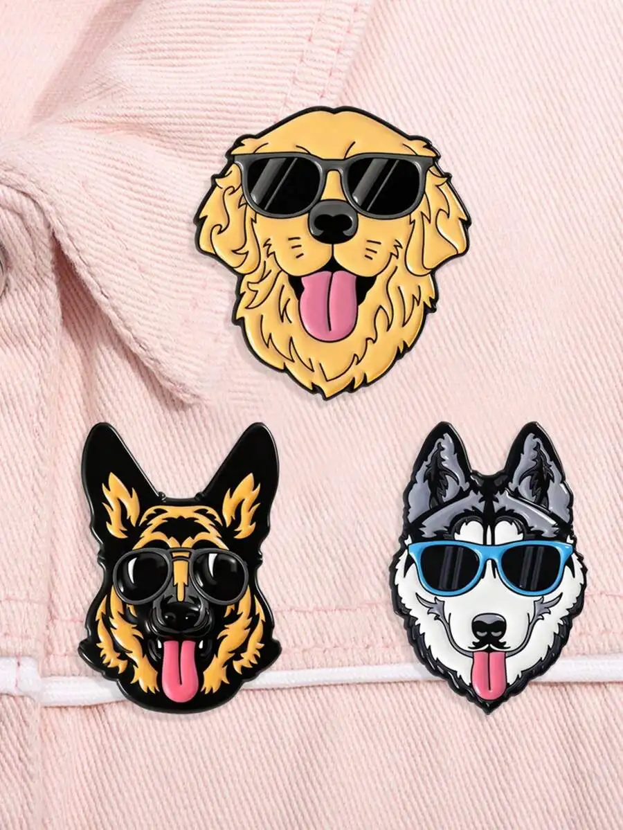 3Pcs Cool Dog Enamel Pins German Shepherd Golden Retriever Husky Brooch Lapel Badge Jewelry Gift For Adults
3Pcs Cool Dog Enamel Pins German Shepherd Golden Retriever Husky Brooch Lapel Badge Jewelry Gift For Adults