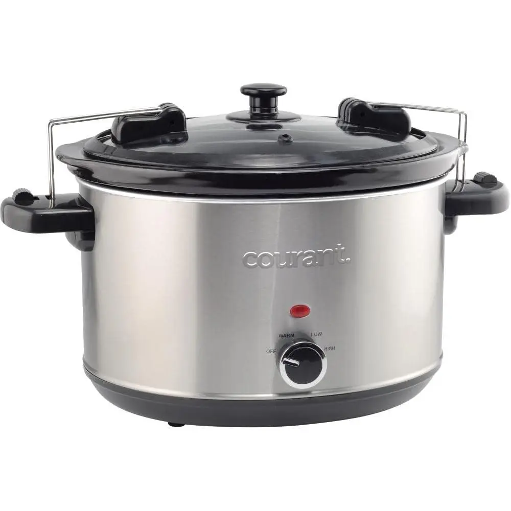 6-Quart Slow Cooker with Locking Lid, Warm Settings, Stainproo Stoneware Pots and Glass Lids – StainlSteel
6-Quart Slow Cooker with Locking Lid, Warm Settings, Stainproo Stoneware Pots and Glass Lids – StainlSteel