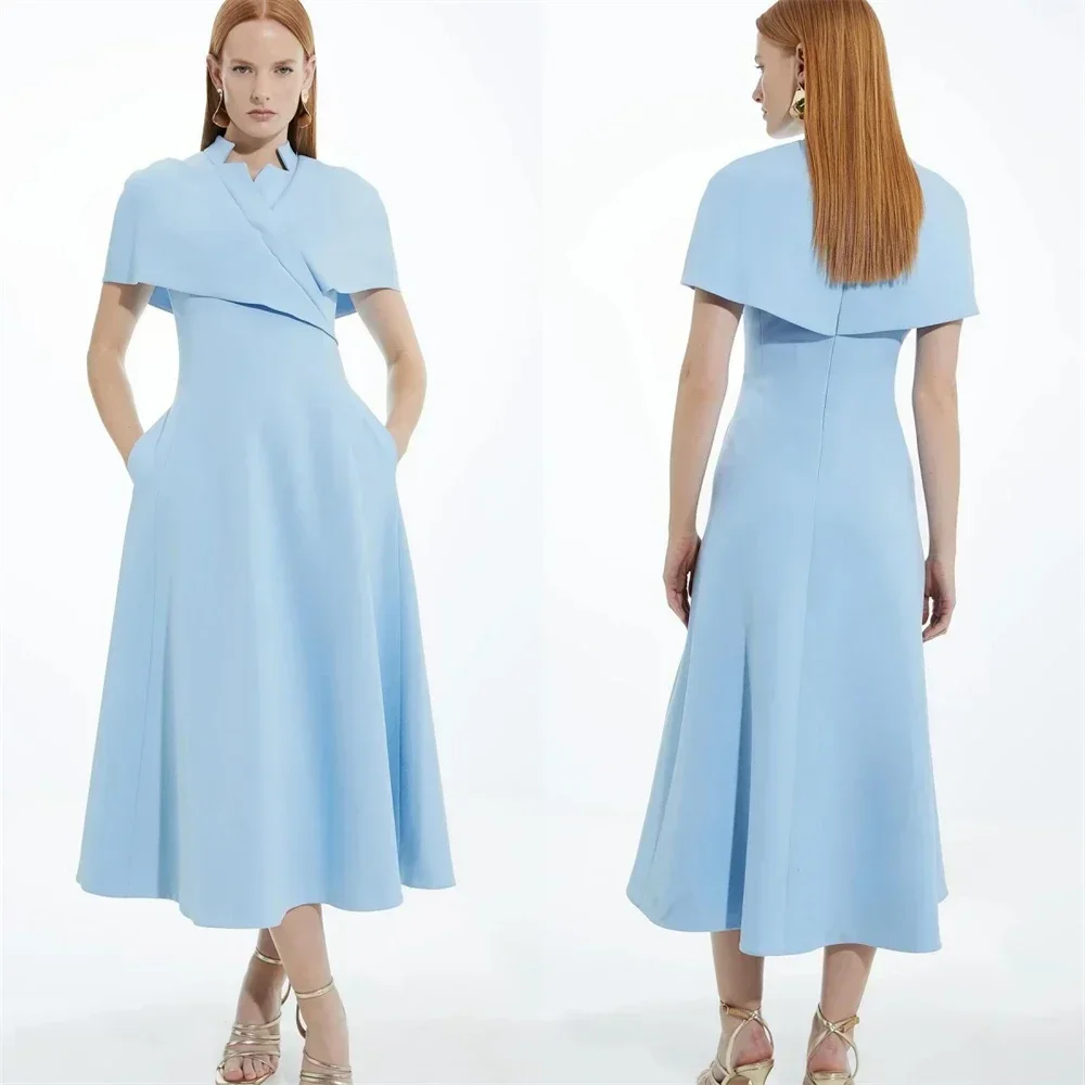 Customized Formal Evening Gown Asymmetrical A-line Stole Shirred Tea Length Bespoke Occasion DressesProm Dress Saudi
Customized Formal Evening Gown Asymmetrical A-line Stole Shirred Tea Length Bespoke Occasion DressesProm Dress Saudi