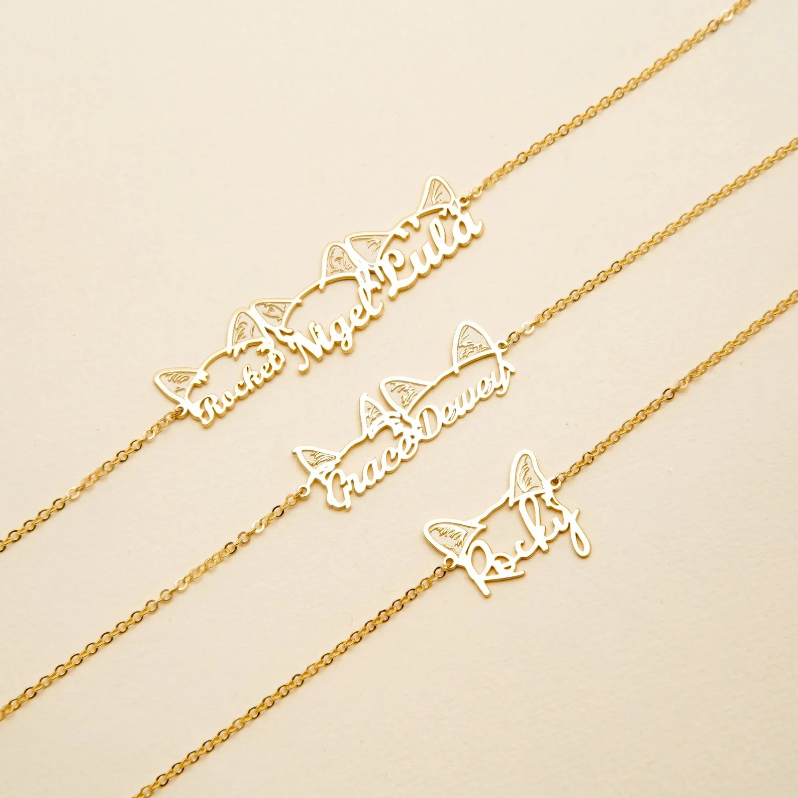 Multiple Cat Name Bracelet Personalized Cat Ear Bracelet Stainless Steel Pet Jewelry Pet Memorial Gift for Cat Lovers
Multiple Cat Name Bracelet Personalized Cat Ear Bracelet Stainless Steel Pet Jewelry Pet Memorial Gift for Cat Lovers