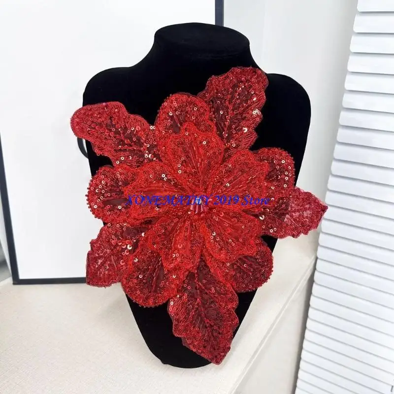 F42F Eye-Catching Flower Sequined Applique Tulle Trim for Evening Skirt Clothes
F42F Eye-Catching Flower Sequined Applique Tulle Trim for Evening Skirt Clothes