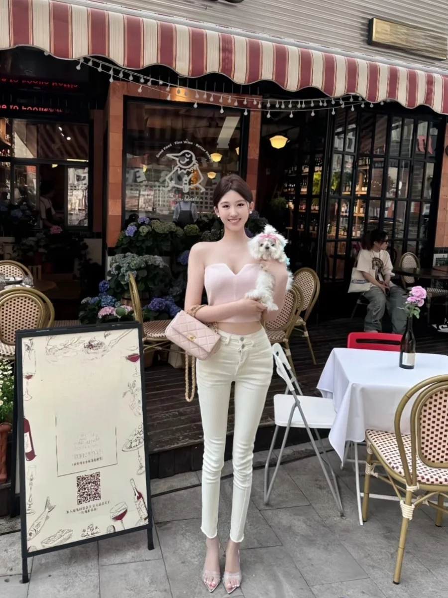 High Waist Slim Fit Pencil Pants Women's Korean Sle Tight Jeans Butt Enhancing Double Bule Cotton Stretch Denim
High Waist Slim Fit Pencil Pants Women's Korean Sle Tight Jeans Butt Enhancing Double Bule Cotton Stretch Denim