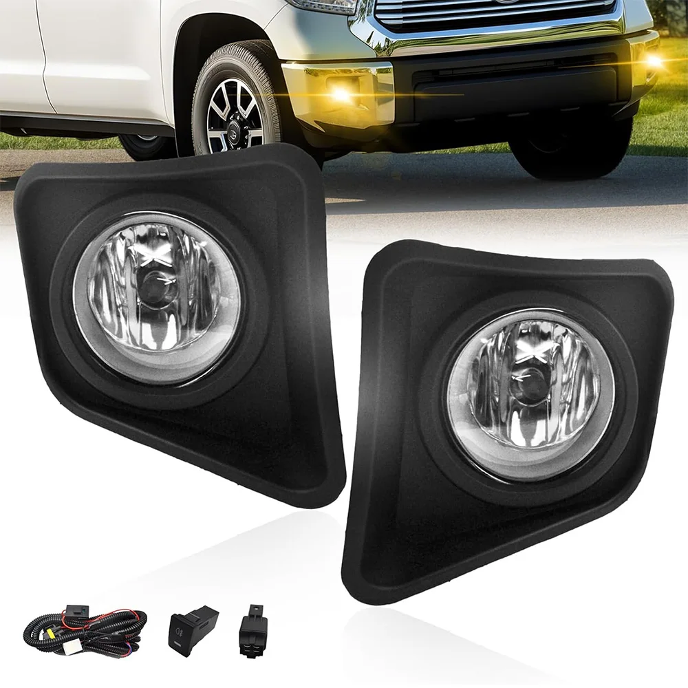 Halogen Fog Lights for Toyota Tundra 2014-2021 Front Bumper Driving Fog Lamp Assembly with H11 12V 55W Halogen Bulbs
Halogen Fog Lights for Toyota Tundra 2014-2021 Front Bumper Driving Fog Lamp Assembly with H11 12V 55W Halogen Bulbs