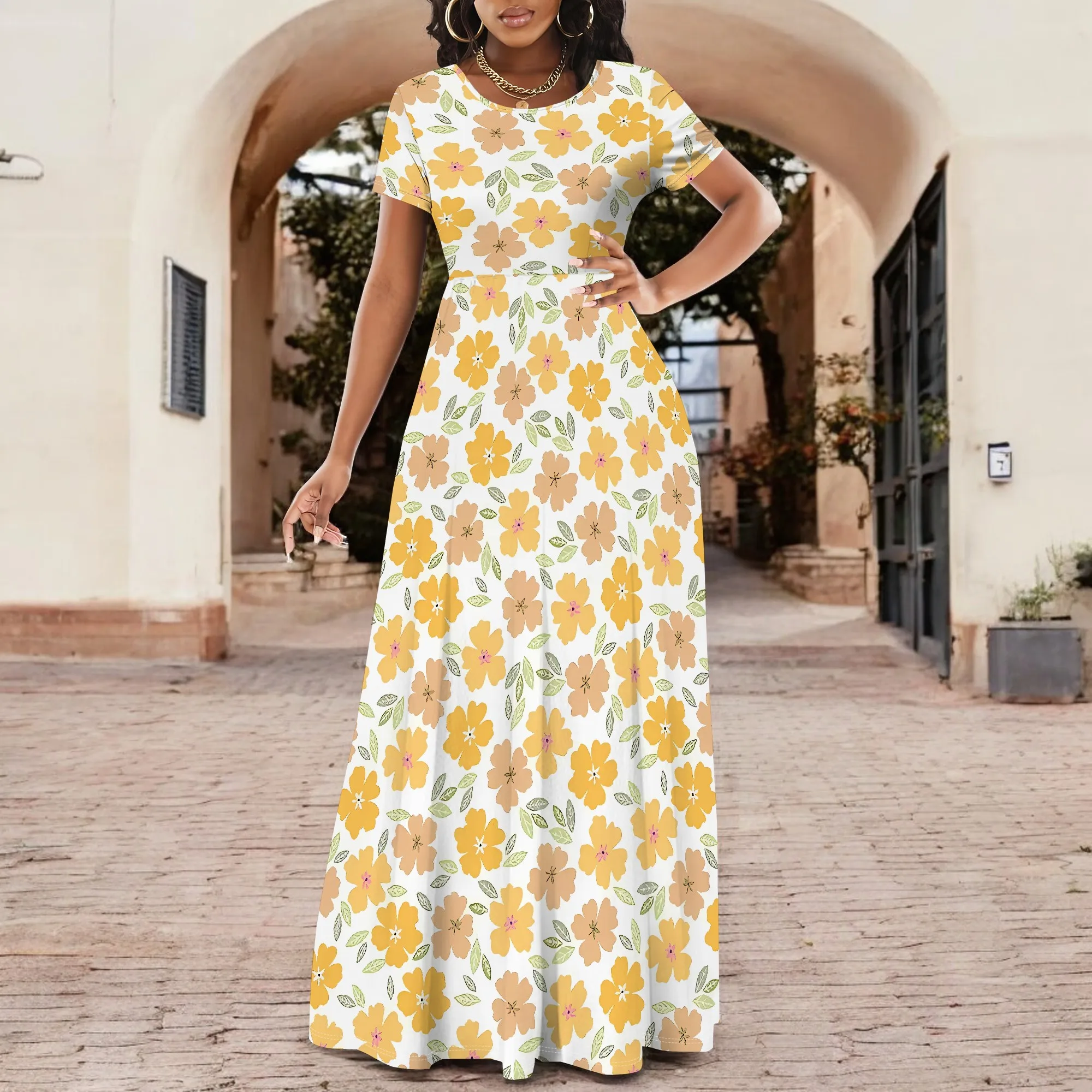 Nupusa Floral Print Dress for Women Standard Size Summer Casual Crew Neck Short Sleeve Maxi Dress
Nupusa Floral Print Dress for Women Standard Size Summer Casual Crew Neck Short Sleeve Maxi Dress