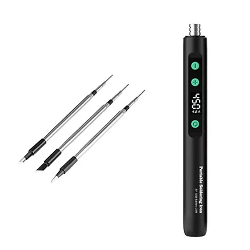 B14C USB Soldering Pen 180-450° Adjustable Temperature Includes 3-Piece Soldering Tip Set Wireless Mini Soldering Tool
B14C USB Soldering Pen 180-450° Adjustable Temperature Includes 3-Piece Soldering Tip Set Wireless Mini Soldering Tool