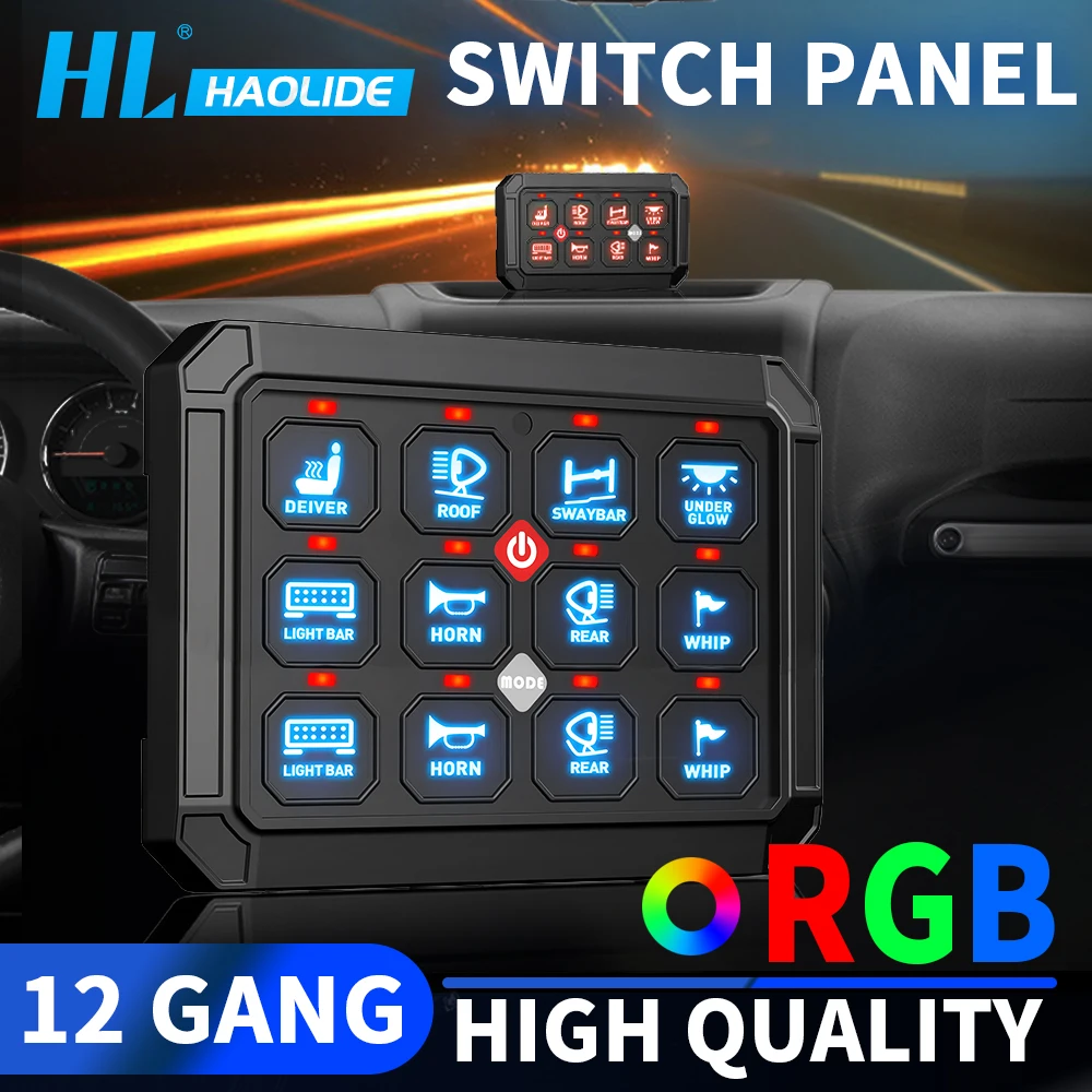 HAOLIDE 12 Gang RGB Light LED Switch Panel Touch Control Panel RGB Strobe Waterproof for Boat Car off-road use 12V 24V
HAOLIDE 12 Gang RGB Light LED Switch Panel Touch Control Panel RGB Strobe Waterproof for Boat Car off-road use 12V 24V
