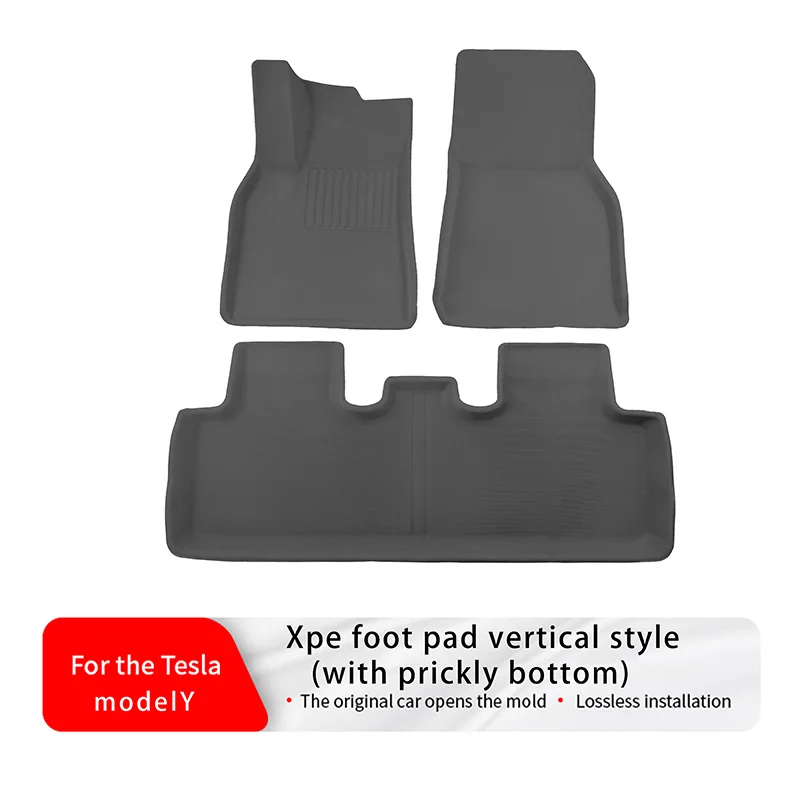 Suitable for Tesla Model Y — XPE car mats, vertical/grooved design with hook-and-loop backing for secure fit.
Suitable for Tesla Model Y — XPE car mats, vertical/grooved design with hook-and-loop backing for secure fit.