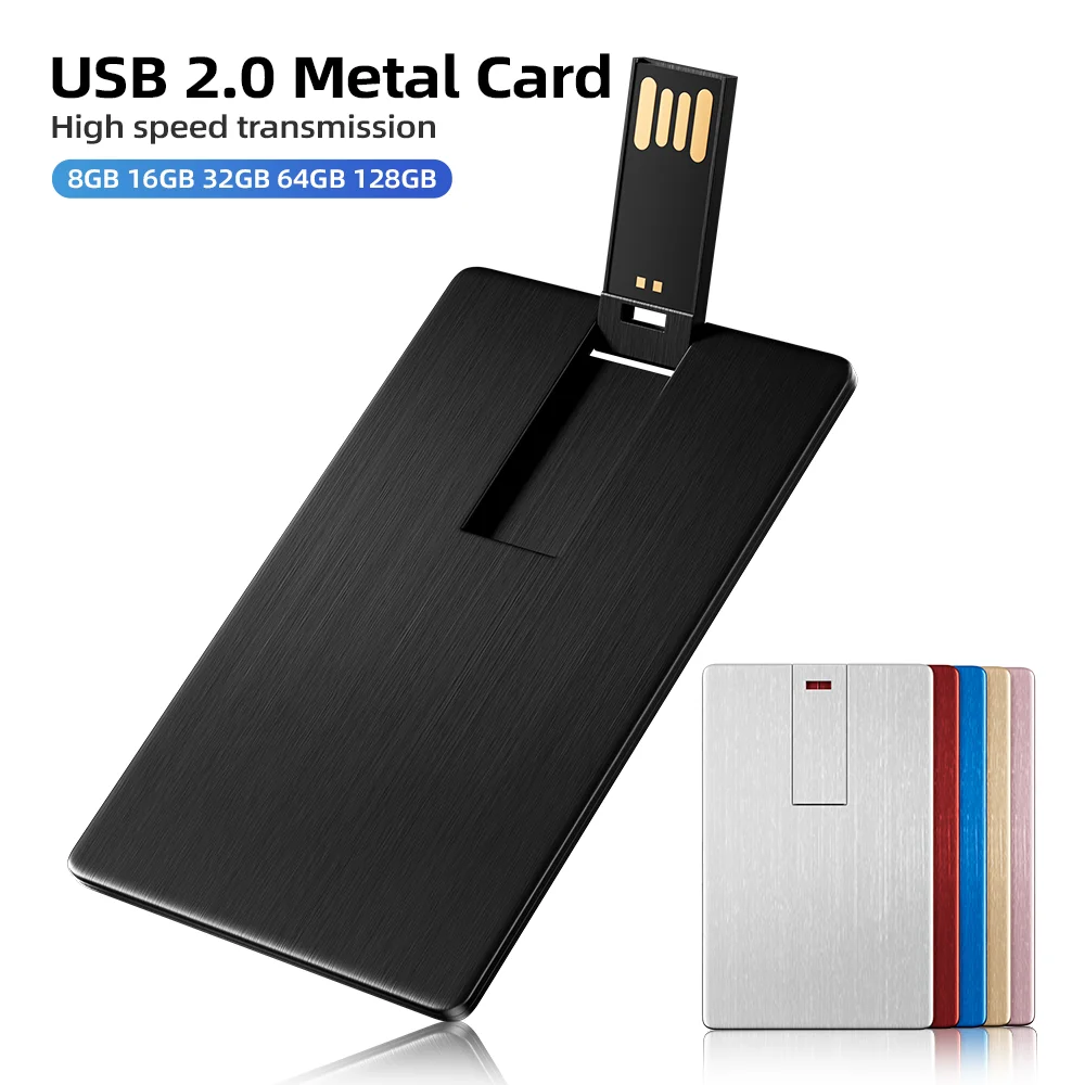 Metal Card USB Flash Drive 128GB Wedding Gift USB Memory 64GB High Speed Pen Drive 32GB Black Memory Stick 16GB Flash Disk 8G 4G
Metal Card USB Flash Drive 128GB Wedding Gift USB Memory 64GB High Speed Pen Drive 32GB Black Memory Stick 16GB Flash Disk 8G 4G