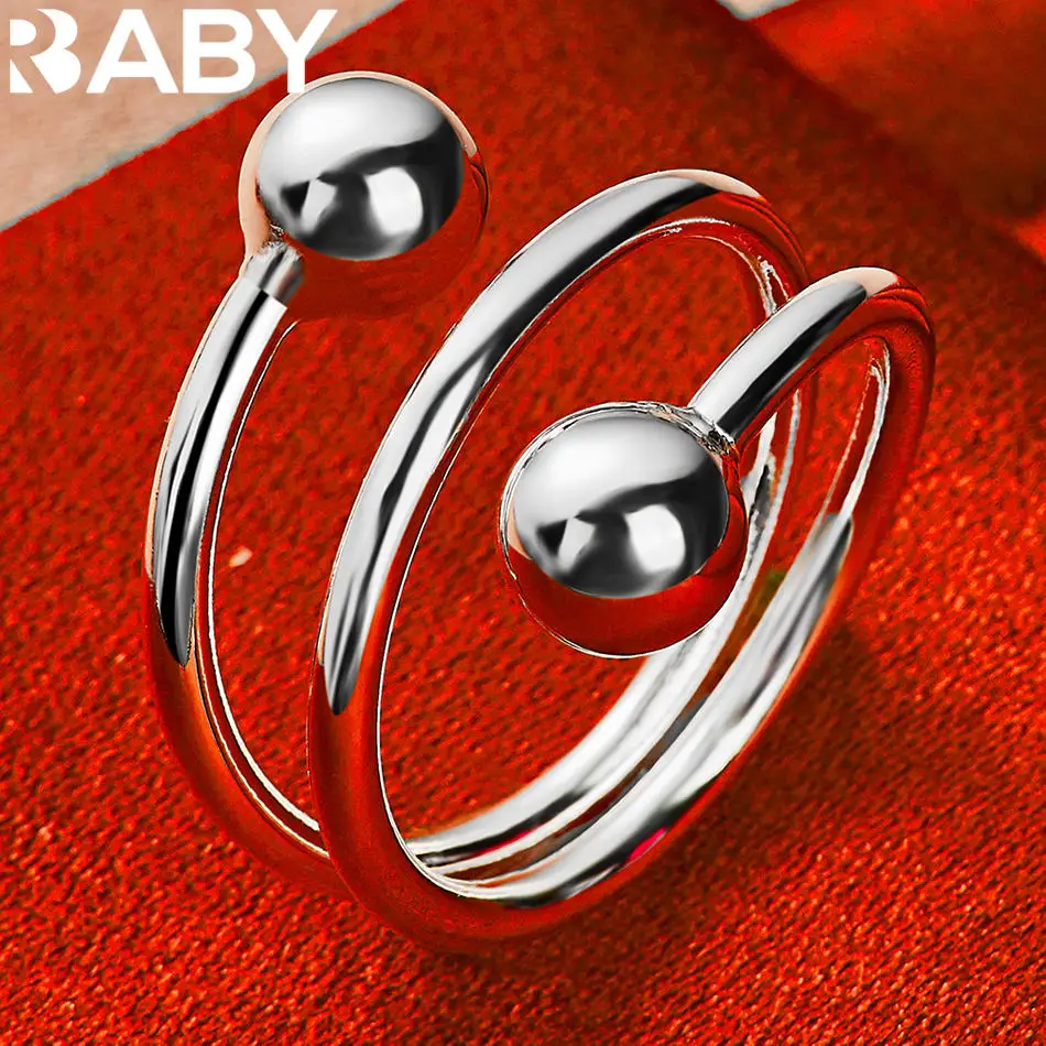 URBABY 925 Sterling Silver Round Bead Open Ring For Women and Men Fashion Jewelry Simple Classic Party Birthday Gifts
URBABY 925 Sterling Silver Round Bead Open Ring For Women and Men Fashion Jewelry Simple Classic Party Birthday Gifts