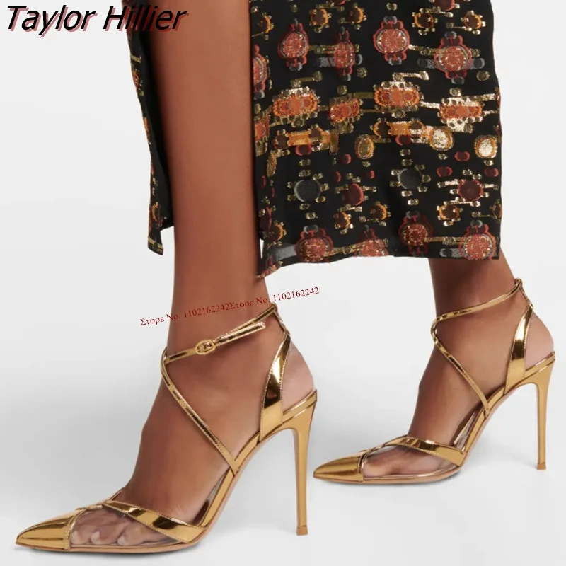 Breathable Golden Pointed Toe Pumps Women'S Shoes Fashion Leather Mesh Cross Buckle Stiletto Sandals Simple Sexy Pumps Summer
Breathable Golden Pointed Toe Pumps Women'S Shoes Fashion Leather Mesh Cross Buckle Stiletto Sandals Simple Sexy Pumps Summer