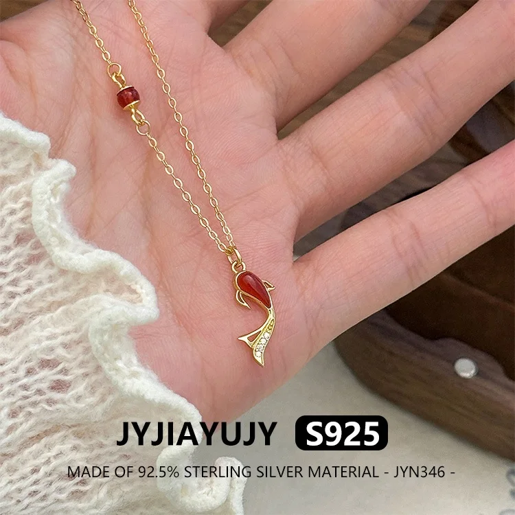 Оригинальное колье-подвеска JYJIAYUJY из стерлингового серебра S925, в наличии, красный карп кои, модное ювелирное украшение, подарок, для повседневной носки, JYN346
Оригинальное колье-подвеска JYJIAYUJY из стерлингового серебра S925, в наличии, красный карп кои, модное ювелирное украшение, подарок, для повседневной носки, JYN346