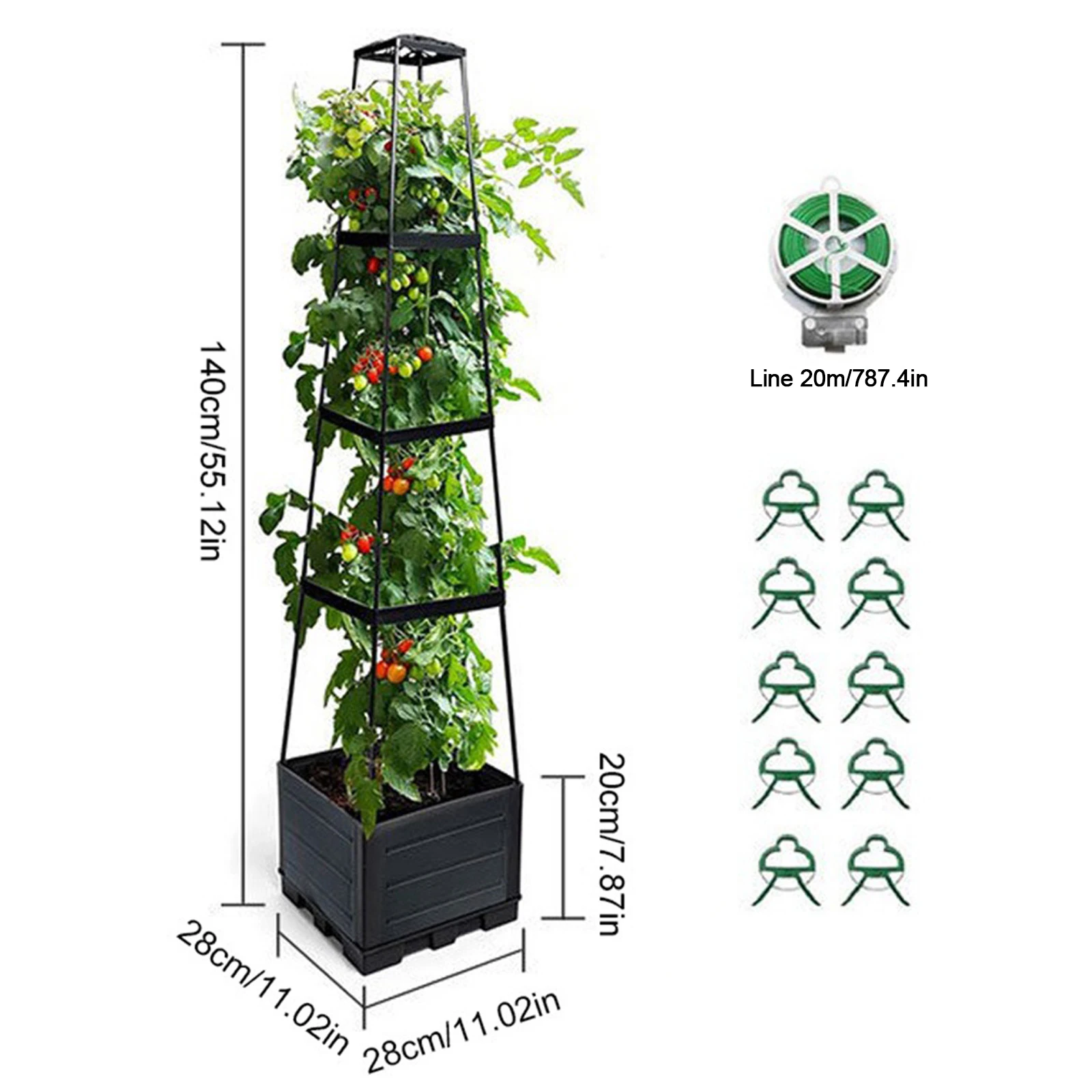  11in Tomato Tower W/ Self Watering Planting Box & Trellis for Climbing plant Raised Garden Bed Planter Box for Patio Greenhous
11in Tomato Tower W/ Self Watering Planting Box & Trellis for Climbing plant Raised Garden Bed Planter Box for Patio Greenhous