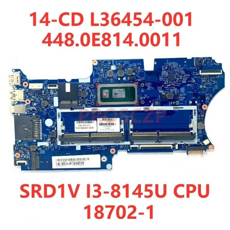 Материнская плата для ноутбука HP X360 14-CD 18702-1 L36454-601 L36454-001 I3-8145U CPU
Материнская плата для ноутбука HP X360 14-CD 18702-1 L36454-601 L36454-001 I3-8145U CPU