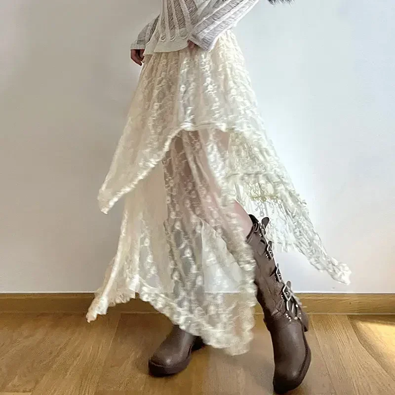 Lace Asymmetrical Skirt Fairycore Women Vintage Y2K Boho Aesthetic Fashion High Waist Mid Skirts Lady Holiday Outfits
Lace Asymmetrical Skirt Fairycore Women Vintage Y2K Boho Aesthetic Fashion High Waist Mid Skirts Lady Holiday Outfits