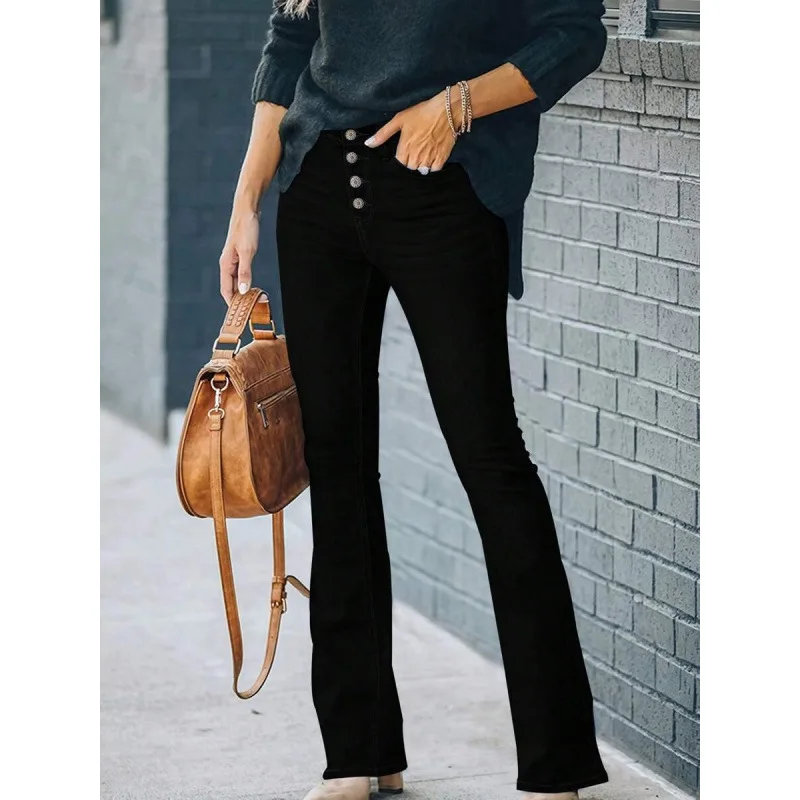 Bell Bot Jeans Flared Denim Long Trousers Women's plus Size Neutral Style Winter Collection Other Material 100% Fashionable
Bell Bot Jeans Flared Denim Long Trousers Women's plus Size Neutral Style Winter Collection Other Material 100% Fashionable